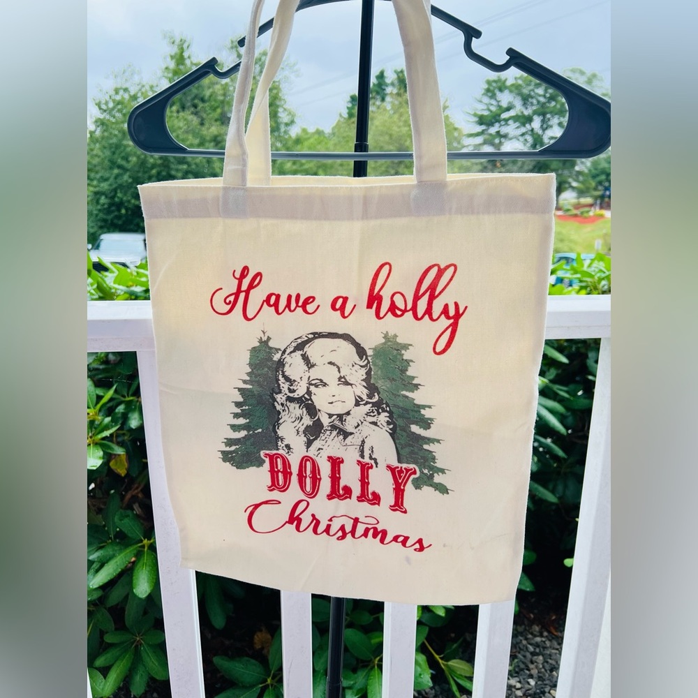 Festive Red and Green Christmas Tote Bag